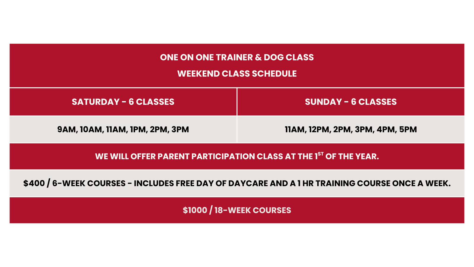 Training Schedule 2026 - desktop - Updated June 2026